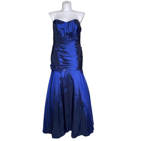 Cameron Blake by Mon Cheri NWT Taffeta Jacket Dress, Sapphire Blue Women's 14 - Picture 8 of 16
